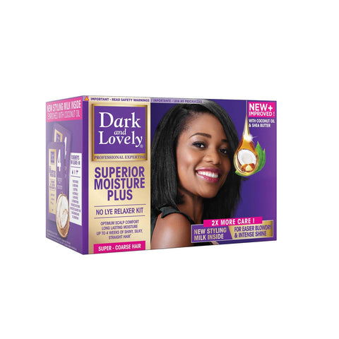DARK AND LOVELY MOISTURE PLUS NO LYE RELAXER KIT SUPER COARSE HAIR