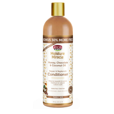 AFRICAN PRIDE MOISTURE MIRACLE HONEY, CHOCOLATE & COCONUT OIL CONDITIONER 473ML