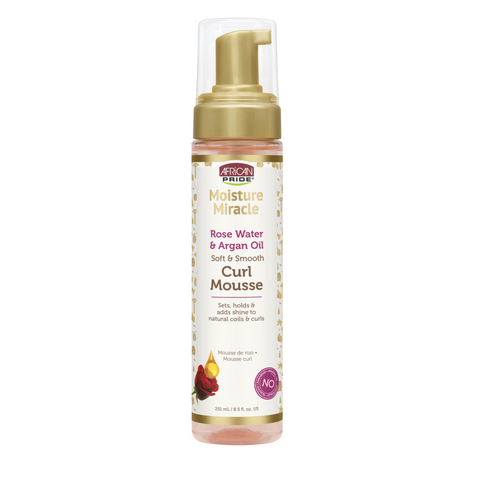 AFRICAN PRIDE MOISTURE MIRACLE ROSE WATER AND ARGAN OIL CURL MOUSSE 251ML