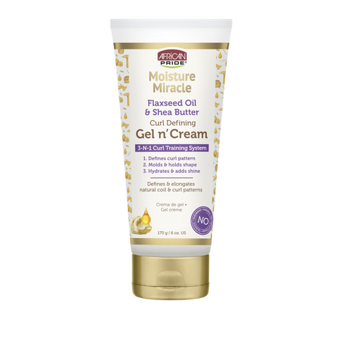 AFRICAN PRIDE MOISTURE MIRACLE FLAXSEED OIL & SHEA BUTTER GEL N’ CREAM 170G