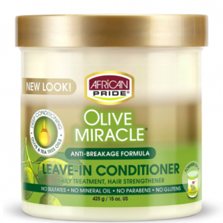AFRICAN PRIDE OLIVE MIRACLE ANTI BREAKAGE FORMULA LEAVE IN CONDITIONER 425G