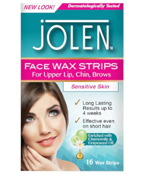 JOLEN FACE WAX STRIPS 16 STRIPS