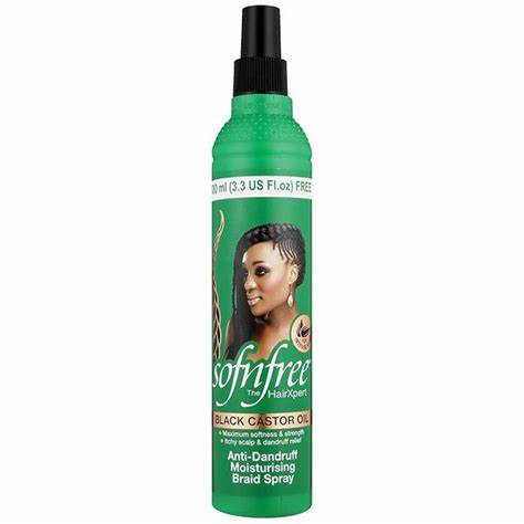 SOF N' FREE CASTOR OIL ANTI-DANDRUFF MOISTURISING BRAID SPRAY 350ML