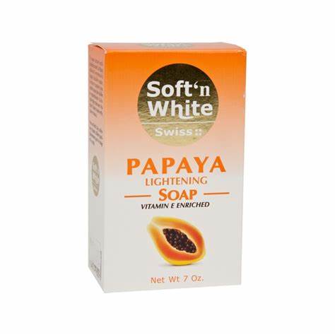 SOFT N WHITE PAPAYA HERBAL LIGHTENING SOAP 200G