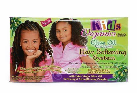 KIDS ORIGINAL BY AFRICA'S BEST OLIVE OIL HAIR SOFTENING SYSTEM NO-LYYE FOR ALL TEXTURE