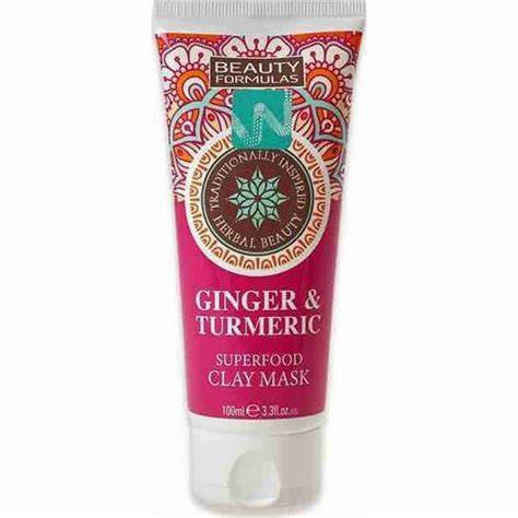 BEAUTY FORMULAS GINGER AND TURMERIC SUPERFOOD CLAY MASK 100ML