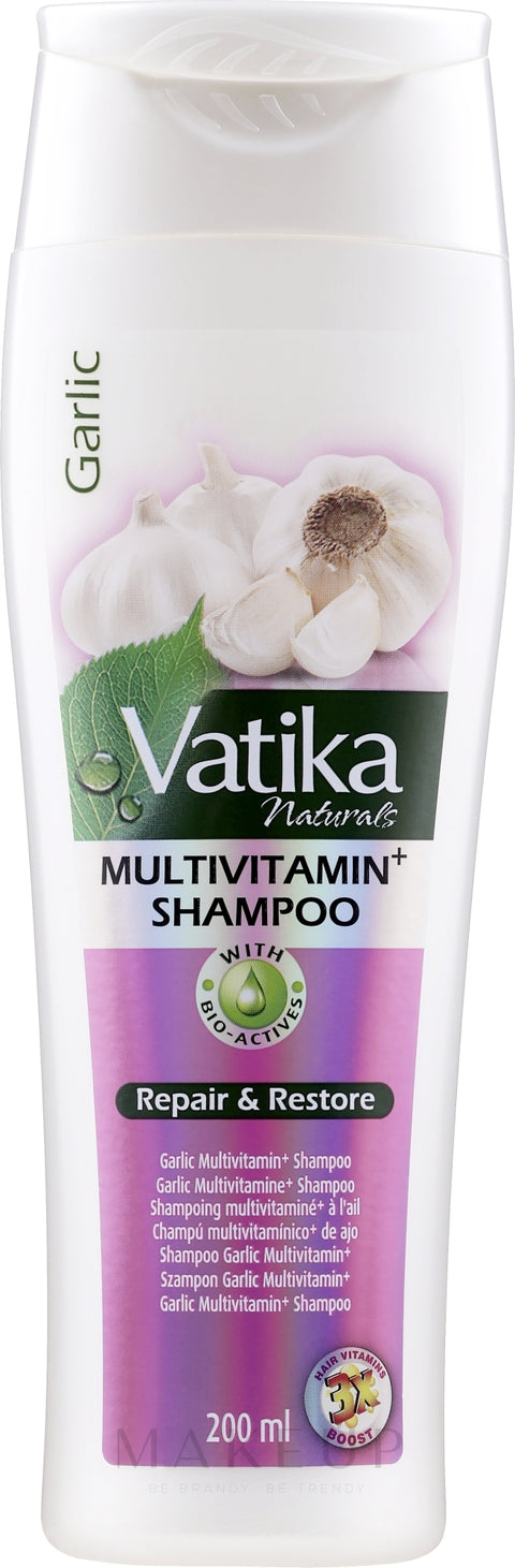 DABUR VATIKA GARLIC REPAIR AND RESTORE MULTIVITAMIN PLUS SHAMPOO 400ML
