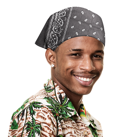 KASHMIR BANDANA PAISLEY DARK GREY 100% COTTON 8206