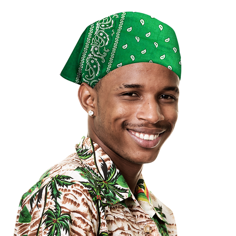 KASHMIR BANDANA DAILY MEDIUM GREEN 100% COTTON 21