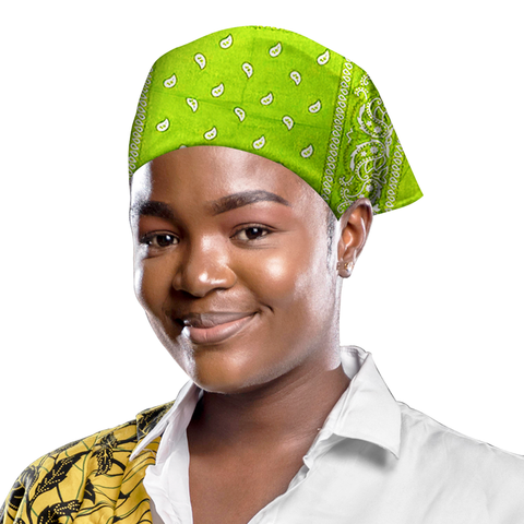 KASHMIR BANDANA PAISLEY LIME 100% COTTON 8105