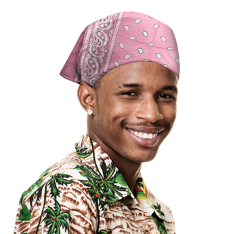 KASHMIR BANDANA PAISLEY BABY PINK 100% COTTON 8224