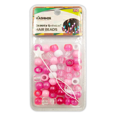 KASHMIR HAIR BEADS LARGE PINK MIX 2176
