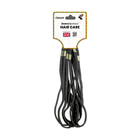 KASHMIR 6 THIN LONG METAL ELASTICS BLACK 1005M