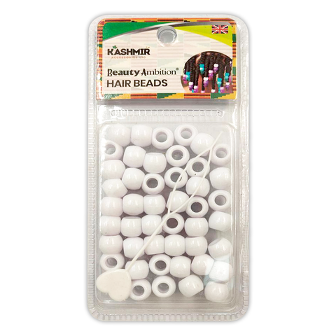KASHMIR HAIR BEADS LARGE WHITE 2170