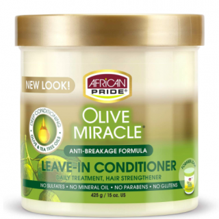 AFRICAN PRIDE OLIVE MIRACLE ANTI BREAKAGE FORMULA LEAVE IN CONDITIONER 420G