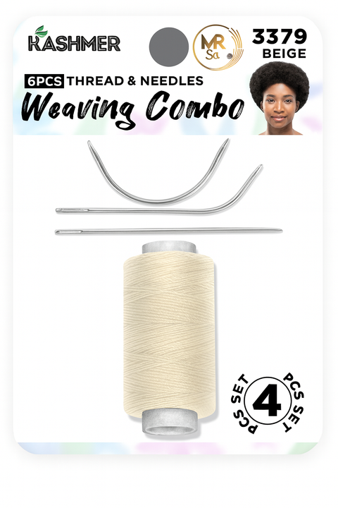 KASHMIR 4PCS WEAVING COMBS AND BEIGE THREAD SET 3379