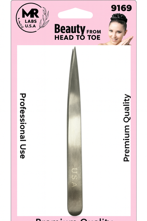 KASHMIR TWEEZER 5" SHARP END FOR EYELASH SILVER 9169