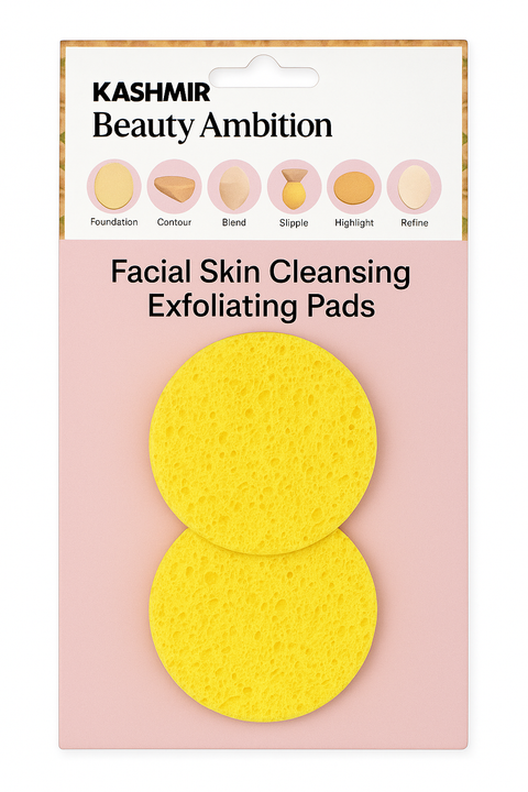 KASHMIR 2 CELLULOSE FACIAL SKIN CLEANSING EXFOLIATING PADS 2419