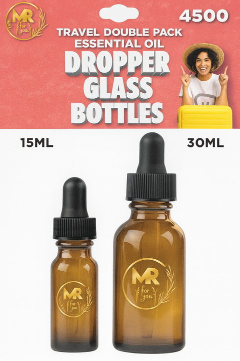 KASHMIR TRAVEL DROPPER GLASS BOTTLES TWIN 15ML, 30ML 4600