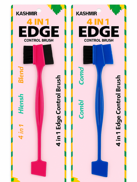 KASHMIR 4 IN 1 EDGE CONTROL PLASTIC BRUSH 5305