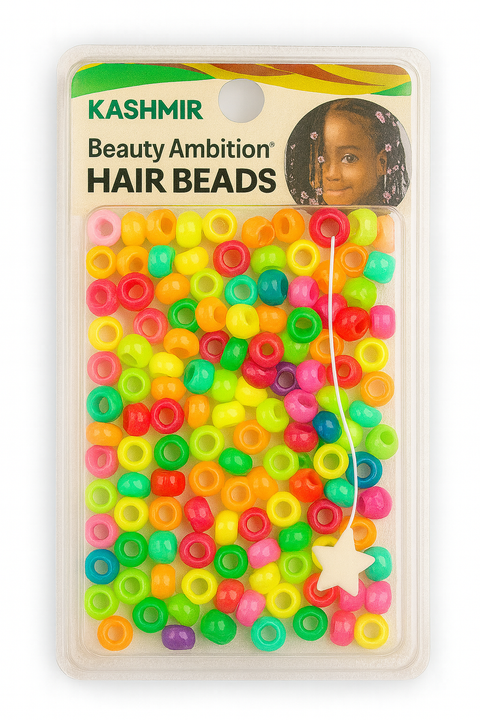KASHMIR HAIR BEADS ROUND SMALL MIX 2102