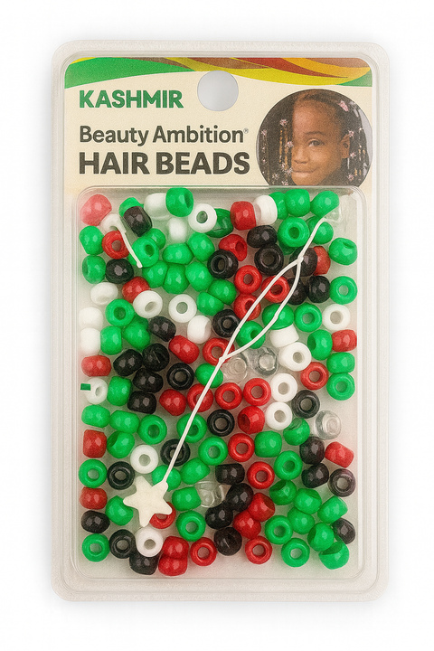 KASHMIR HAIR BEADS ROUND SMALL NEW MIX 2106