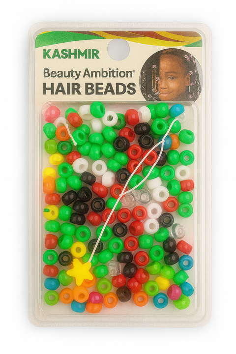 KASHMIR HAIR BEADS ROUND SMALL MIX 2109