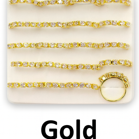 KASHMIR 6 STONE NOSE RINGS GOLD 6002