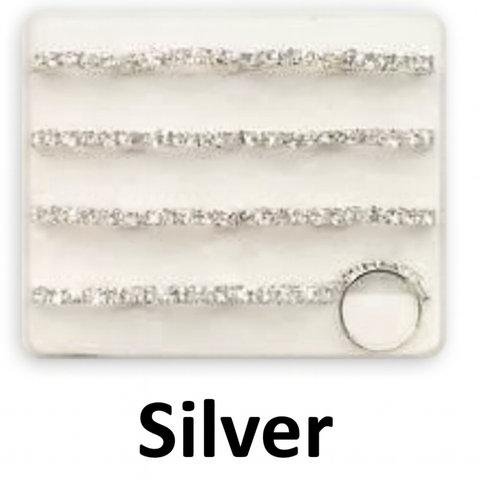 KASHMIR 6 STONE NOSE RINGS SILVER 6002