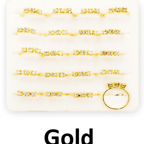 KASHMIR 3 STONE NOSE RINGS GOLD 6001