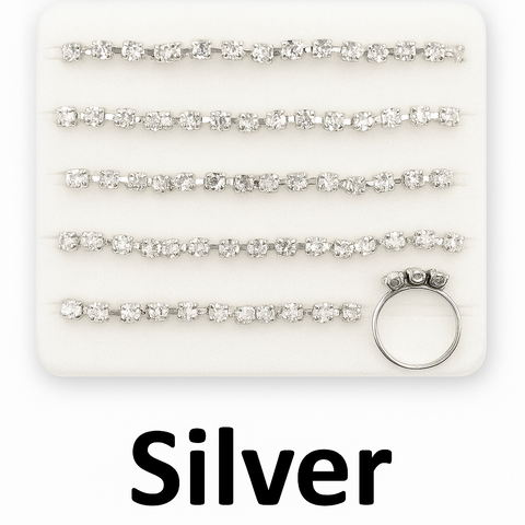 KASHMIR 3 STONE NOSE RINGS SILVER 6001