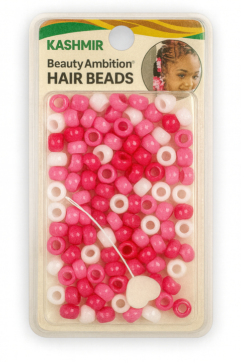 KASHMIR HAIR BEADS ROUND SMALL PINK MIX 2115
