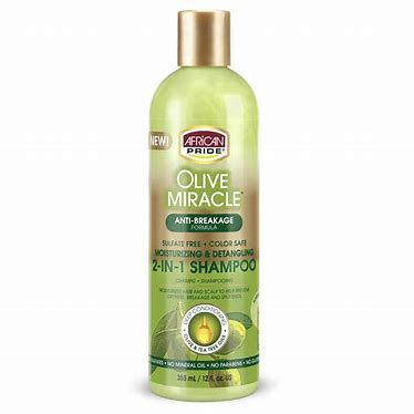 AFRICAN PRIDE OLIVE MIRACLE ANTI BREAKAGE 2 IN 1 SHAMPOO AND CONDITIONER 355ML