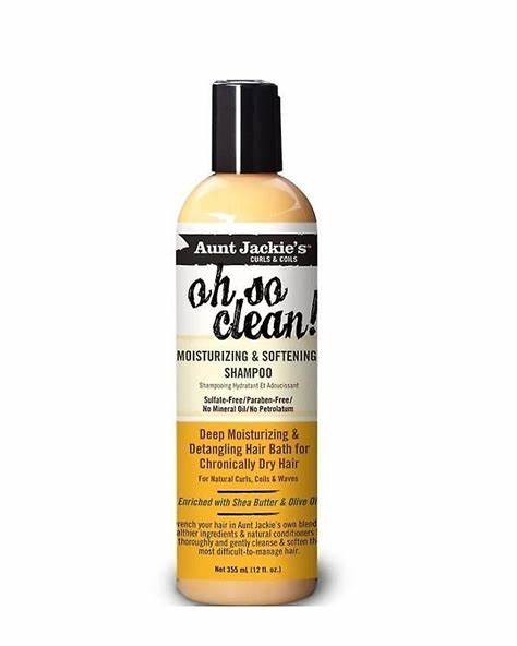 AUNT JACKIES OH SO CLEAN MOISTURIZING AND SOFTENING SHAMPOO 355ML