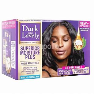 DARK AND LOVELY MOISTURE PLUS NO LYE RELAXER KIT REGULAR NORMAL HAIR