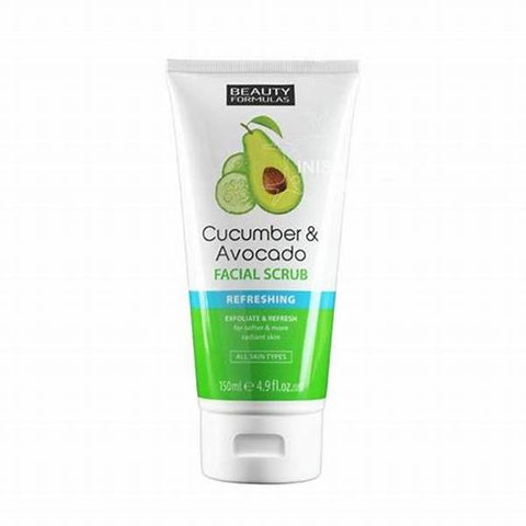 BEAUTY FORMULAS CUCUMBER AND AVOCADO REFRESHING FACIAL SCRUB 150ML