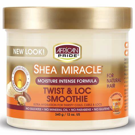 AFRICAN PRIDE SHEA MIRACLE TWIST AND LOC SMOOTHIE FOR NATURAL HAIR 340G