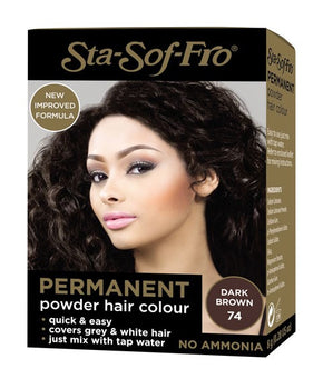 STA SOF FRO HAIR BLACK POWDER PERMANENT HAIR COLOR DARK BROWN 74