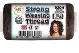 KASHMIR STRONG WEAVING THREAD 120 YARDS DARK BROWN 9204