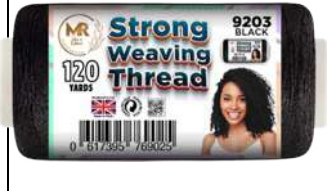 KASHMIR STRONG WEAVING THREAD 120 YARDS BLACK 9203